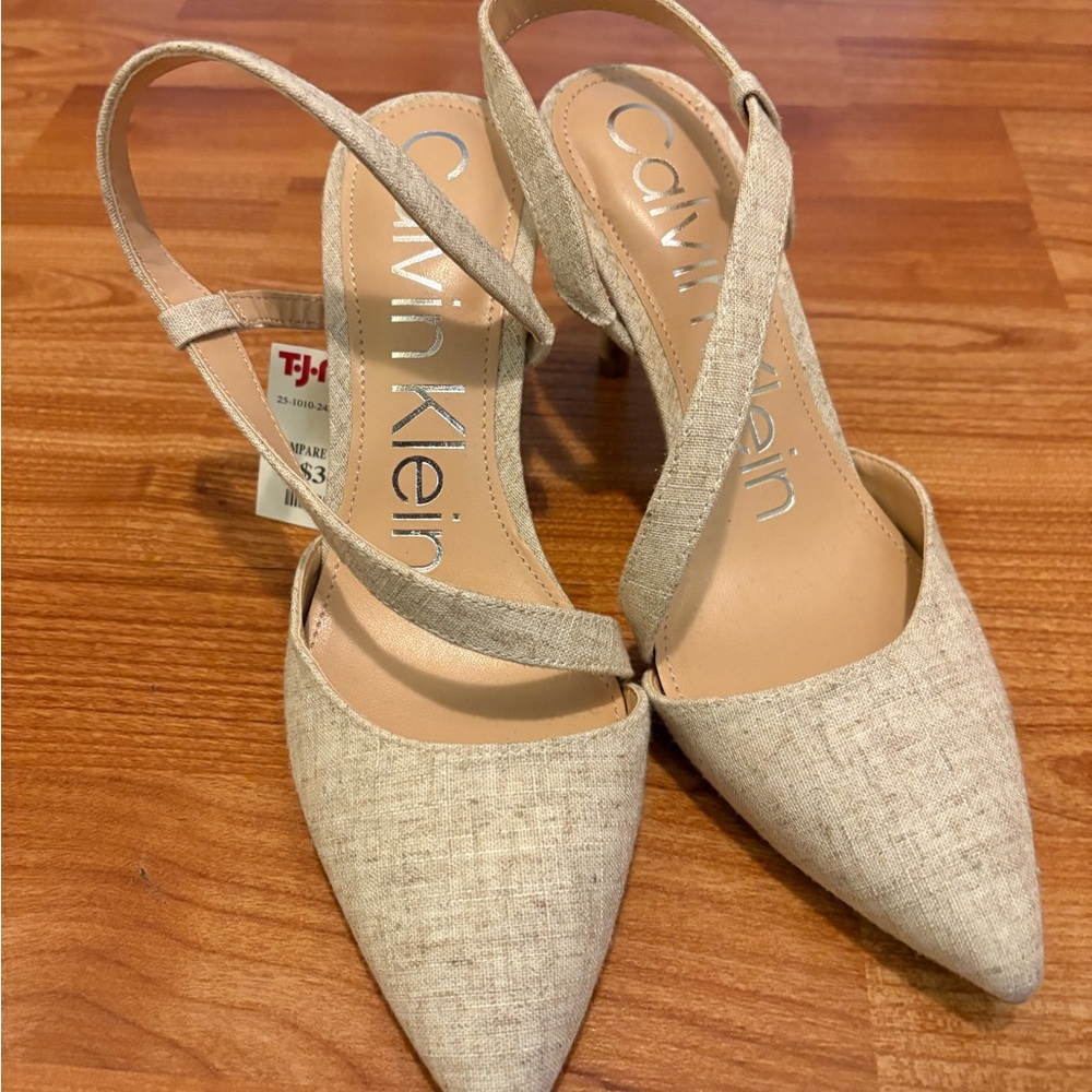Calvin Klein Light Tan Slingback Heels